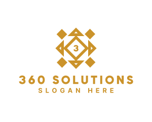 Golden Diamond Tile logo design