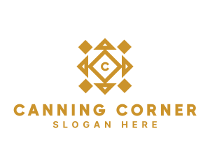 Golden Diamond Tile logo design