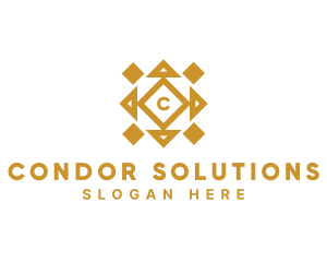 Golden Diamond Tile logo design