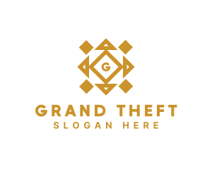 Expensive - Golden Diamond Tile logo design