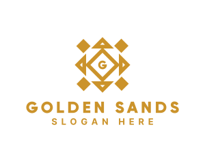 Golden Diamond Tile logo design