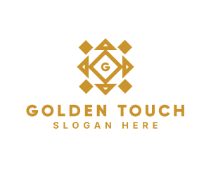 Golden Diamond Tile logo design