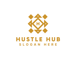 Golden Diamond Tile logo design