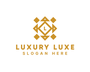 Golden Diamond Tile logo design