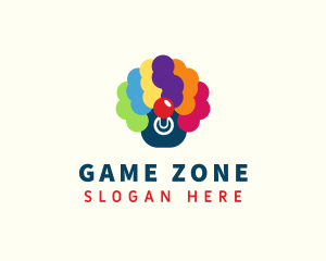 Clown Game Joystick logo design