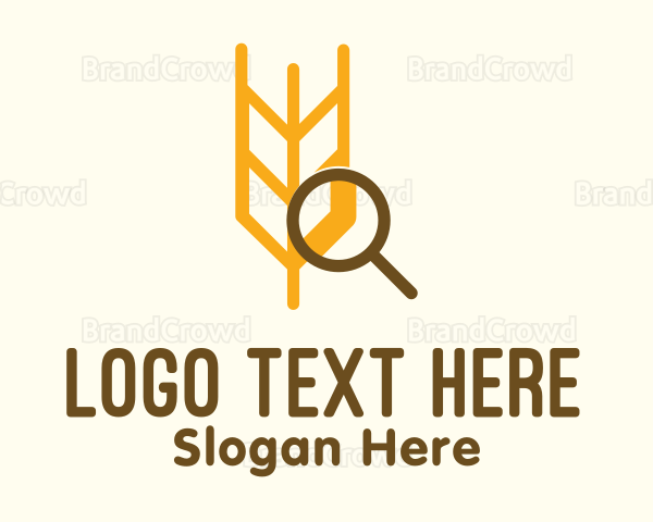 Wheat Magnifying Glass Logo