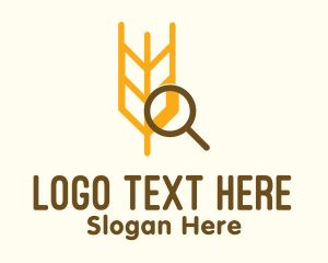 Oatmeal - Wheat Magnifying Glass logo design