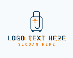 Shipping - Plane Luggage Delivery logo design