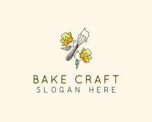 Floral Whisk Baking logo design