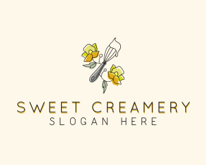 Floral Whisk Baking logo design