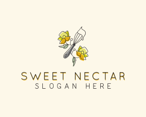 Floral Whisk Baking logo design