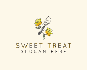 Floral Whisk Baking logo design