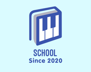 Piano Book Music School logo design