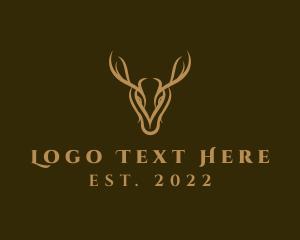 Hunting - Wild Deer Horns logo design