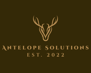 Antelope - Wild Deer Horns logo design