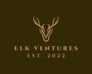 Elk - Wild Deer Horns logo design