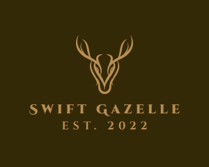 Gazelle - Wild Deer Horns logo design