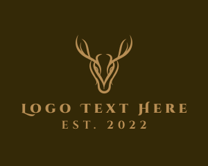 Elk - Wild Deer Horns logo design