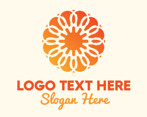 Electricity - Orange Solar Flower logo design