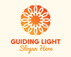 Orange Solar Flower logo design