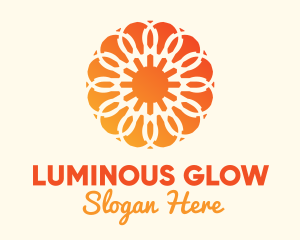 Illumination - Orange Solar Flower logo design