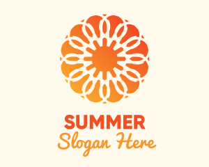 Orange Solar Flower logo design