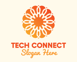 Incandescent - Orange Solar Flower logo design