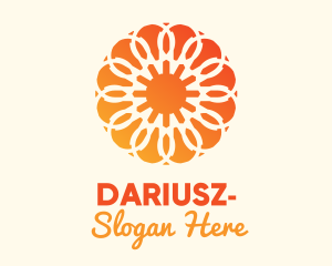 Electrician - Orange Solar Flower logo design