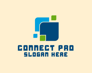 Networking - Digital Networking Squares logo design