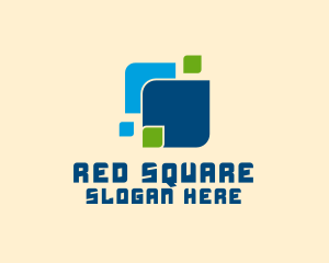 Digital Networking Squares logo design