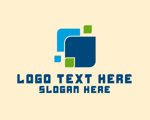 Digital - Digital Networking Squares logo design