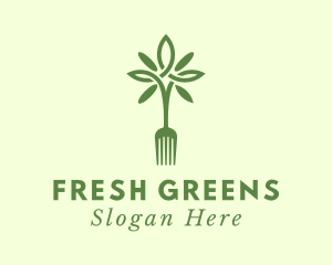 Salad - Vegan Fork Restaurant logo design