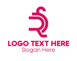 Text - Modern Pink RS logo design