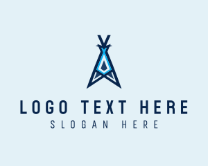 Blue Tent Letter A Logo