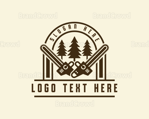 Chainsaw Tree Logger Logo