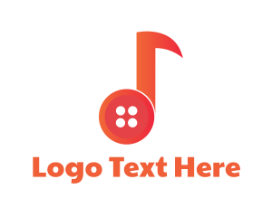 Note - Musical Note Button logo design