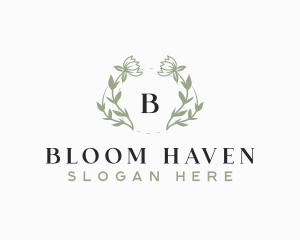 Flower Bloom Wreath logo design