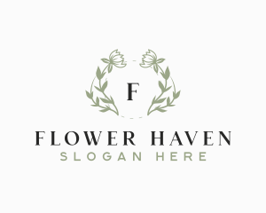 Flower Bloom Wreath logo design