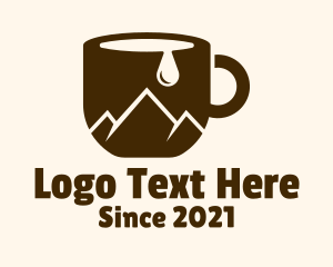 Coffee Stall - Cup Mountain Peak logo design