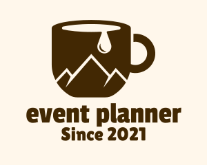 Coffee Stall - Cup Mountain Peak logo design