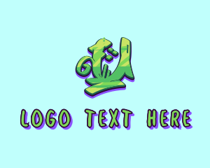 Beatbox - Green Graffiti Art Letter U logo design