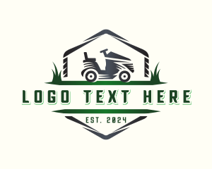 Eco - Grass Mower Landscaping logo design