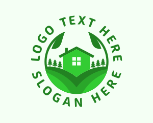 Ecosystem - House Landscaping Leaf logo design