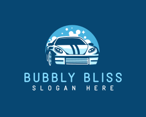 Sparkling Car Bubble Detailing logo design