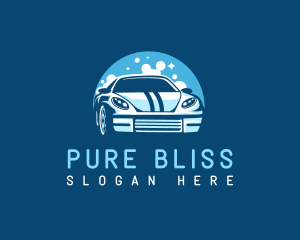 Sparkling Car Bubble Detailing logo design