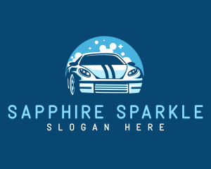 Sparkling Car Bubble Detailing logo design