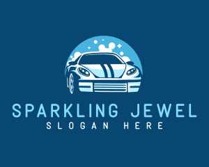 Sparkling Car Bubble Detailing logo design