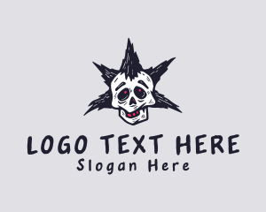Spooky - Halloween Punk Skull logo design