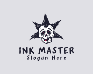 Tattooist - Halloween Punk Skull logo design