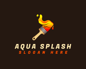Paintbrush Paint Splash logo design